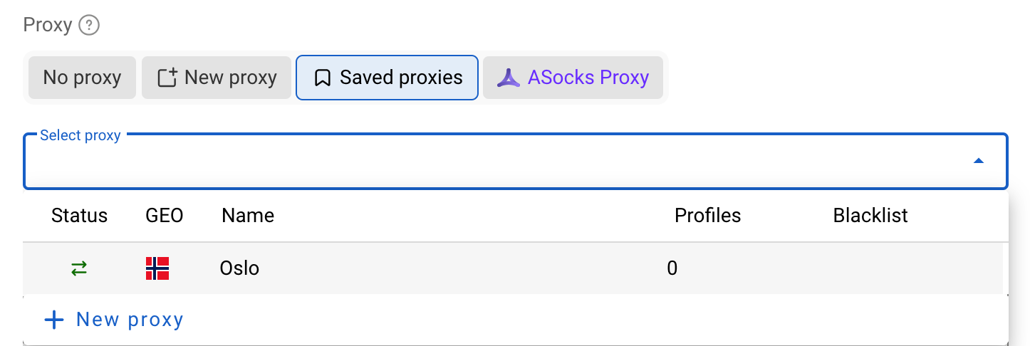 Dolphin Anty proxy fields